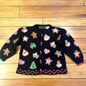 Child’s Christmas sweater girls holiday cardigan Christina foley 7/8